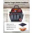 thumbnail image 4 of KFFKFF 13.2-Inch Tool Bag with 39 Pockets, Open Top Organizer for Tools, Durable Hard Plastic Base, Adjustable Shoulder Strap, Ideal for DIY Projects and Jobsite Maintenance, 4 of 9