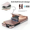 thumbnail image 6 of Wallet Case Compatible with Samsung Galaxy S23 Ultra,Case with Card Holder,with a strap,RFID Blocking Leather Cover 360°Rotation Ring Kickstand Protective Bumper Designed for Galaxy S23 Ultra,Rosegold, 6 of 10