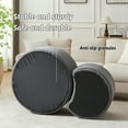 thumbnail image 5 of MDAQMD Grey Round Nesting Coffee Table Set of 2, Comfy Corduroy Footrest Ottoman Set of 2,5-in-1 Modern Circle Foam Ottoman, Footrest, Side Table, Coffee Tables, or Bed-end Stools, No Assembly, 5 of 9