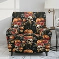 thumbnail image 2 of Xixirimido Rose Skull Pumpkin Cobweb Stretch Recliner Slipcovers 4-Piece Lazy Boy Chair Covers Recliner Chair Cover with Side Pockets Halloween Furniture Protector for Living Room, 2 of 8