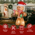 thumbnail image 6 of 8ft Outdoor Christmas Decorations with LED Lights, Christmas Inflatable Gingerbread Man Holding A Gift, Christmas Blow Up Yard Decorations, Inflatable Christmas Decorations for Yard Lawn, 6 of 9
