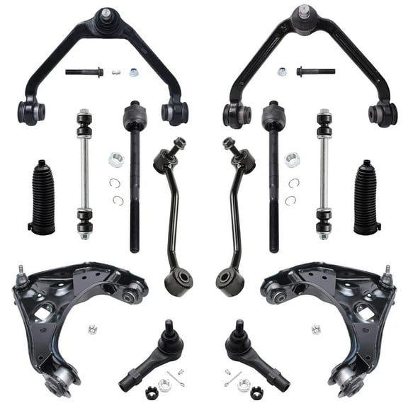Detroit Axle - 14pc Suspension Kit for 1998-2001 Ford Explorer Mercury Mountaineer, Replacement 4 Upper Lower Control Arms w/Ball Joints, 4 Tie Rods, 4 Sway Bars, 2 Boots