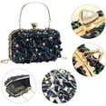 thumbnail image 4 of Women Bling Evening Bag Fashion Embroidered Beaded Sequin Clutch Cocktail Wedding Party Purse, 4 of 6