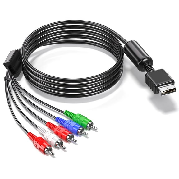 Component YPbPr HD Cable Compatible with PS2/PS3/PS3 Slim to HDTV-EDTV(HD 480P), 180cm, Black