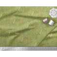thumbnail image 2 of Soimoi Green Moss Georgette Fabric Arrow & Feather Tribal Printed Craft Fabric by the Yard 42 Inch Wide, 2 of 3
