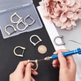 thumbnail image 5 of 8pcs Screw in D-Rings 4 Colors D-Rings with Closing Screws Key Holder Screw in Shackle Horseshoe U Shape Shackle D-Shaped Purse Loop for Leather Craft Accessories (1.3x1.2x0.3 inch), 5 of 5