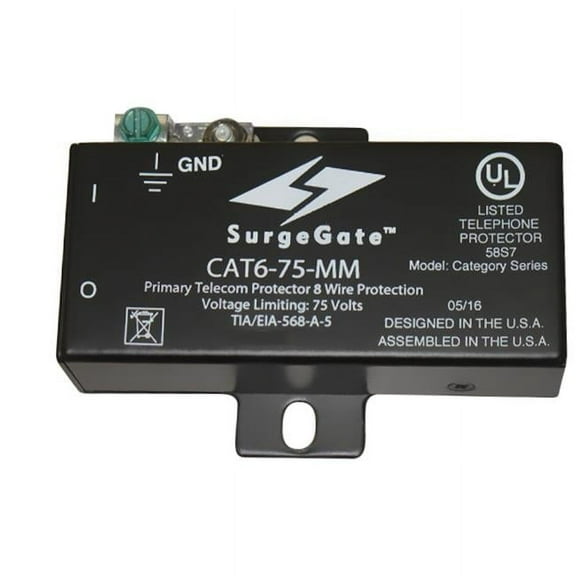 1Gb Rated Protector Solid State RJ45 In & Out Surge Protector, 4 Pair