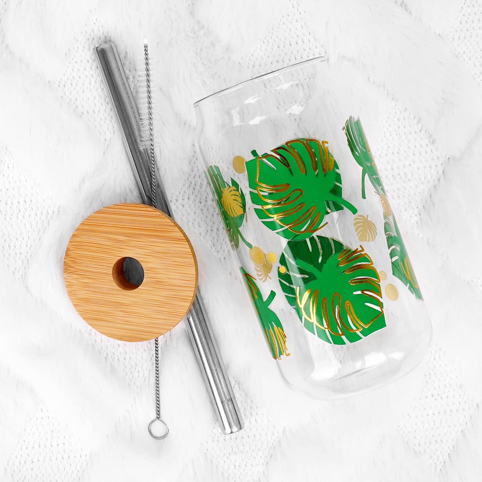 Glass Drink Tumblers With Bamboo Lids & Straws – Terra Powders