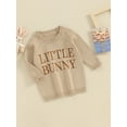thumbnail image 3 of Bslissey Baby Boys Girls Easter Sweater Embroidery Letter Crew Neck Pullovers Casual Long Sleeve Knit Jumper Infant Toddler Warm Loose Knitwear Tops 3M 6M 9M 12M 18M 24M, 3 of 8