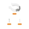 thumbnail image 3 of Uxcell T10 U Clips Holder Bracket for LED Light Bulb Mounting Bracket Fluorescent Tube Holder Screw Clamps White 20 Pack, 3 of 5