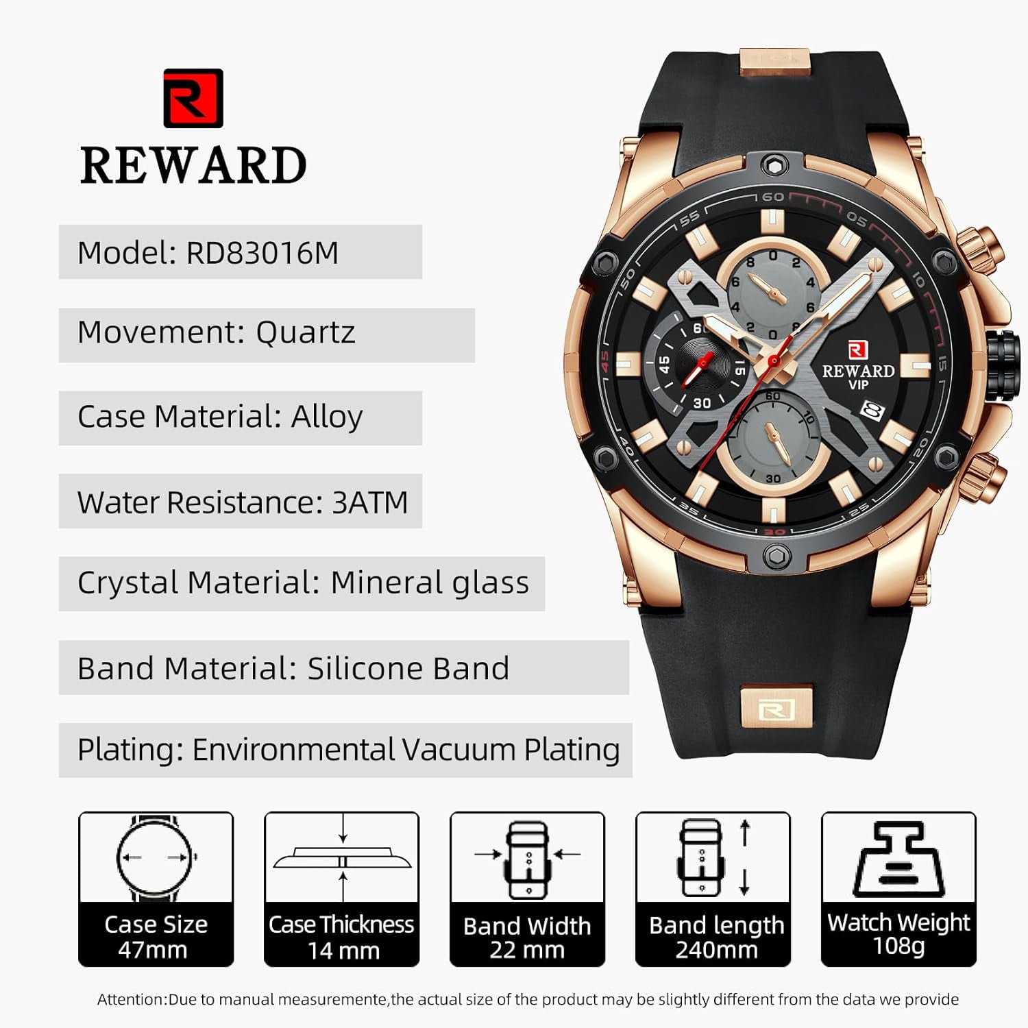 Men's Watch Fashion Tonneau Wrist Watches (Chronograph/Waterproof/Luminous/Calendar) Silicon Strap Quartz Watch for Men