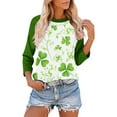 thumbnail image 3 of Aofany St Patricks Day Tops for Women 3/4 Sleeve Crewneck Shamrock Shirts Casual Trendy Festival Holiday Tunic Tee Tops, 3 of 6