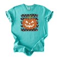 thumbnail image 2 of Retro Jack-O-Lantern Pumpkin Halloween Shirt for Women & Teen Girls, Seafoam Shirt, S, 2 of 8