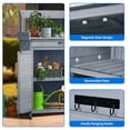 thumbnail image 3 of Dextrus 51.5″H Outdoor Potting Bench Table, All Weather Wooden Storage Cabinet with Drawer and Removable Plate, Gray, 3 of 6