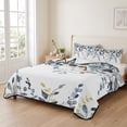 thumbnail image 2 of King Quilt Set 96''x106'', Blue Grey Eucalyptus Lightweight Bedspread Coverlet Set with 2 Pillow Shams, Watercolor Spring Weeping Botanical Breathable All Season Quilt Bedding for Bedroom/Guest Room, 2 of 9