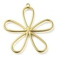 thumbnail image 2 of 20 pc Ion Plating(IP) 304 Stainless Steel Pendants Flower Charm Real 18K golden Plated 41x40x2mm Hole: 1.6mm, 2 of 3