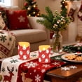 thumbnail image 7 of Red Chevron Baseball Pattern Flameless Candles 2 PCS with Remote Realistic Moving Flame LED Tapered Pillar Set for Home Decor, 7 of 7