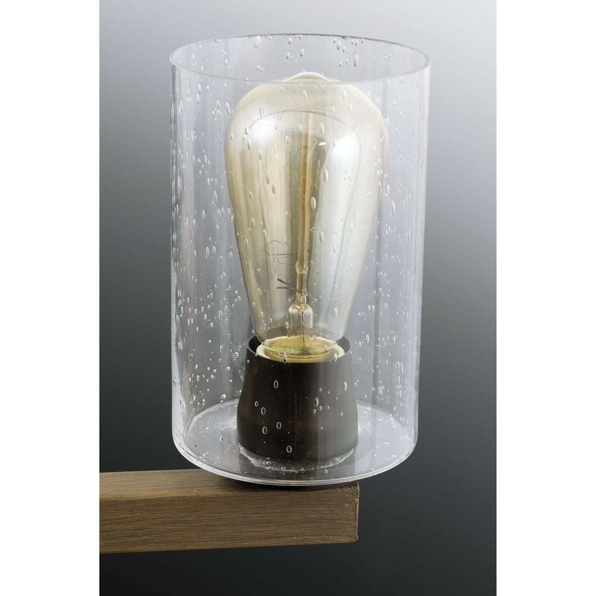 Barnes Mill Collection One-Light Antique Bronze Clear Seeded Glass Farmhouse Bath Vanity Light