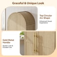 thumbnail image 3 of Ktaxon Arched Wardrobe Closet Armoire with Hanging Rod, Modern Drawer & Shelf – Elegant Oak Finish Closet with Wood Handles, Farmhouse to Mid-Century Style, 3 of 6