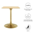 thumbnail image 5 of Modway Lippa 24" Square Wood Dining Table in Gold Natural, 5 of 7