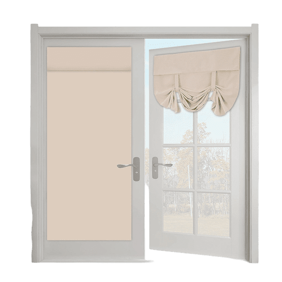 AUQ Linen Blackout French Door Curtains,Modern Farmhouse Privacy Door Window Curtains,26 X 68 Inch Room Darkening Blinds,Shades for Bedroom Decor,1 Panel,Natural