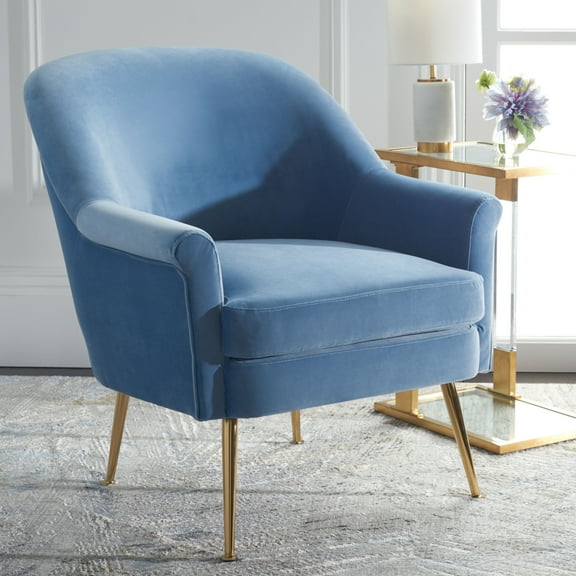 SAFAVIEH Rodrik Modern Style Upholstered Accent Chair, Light Blue