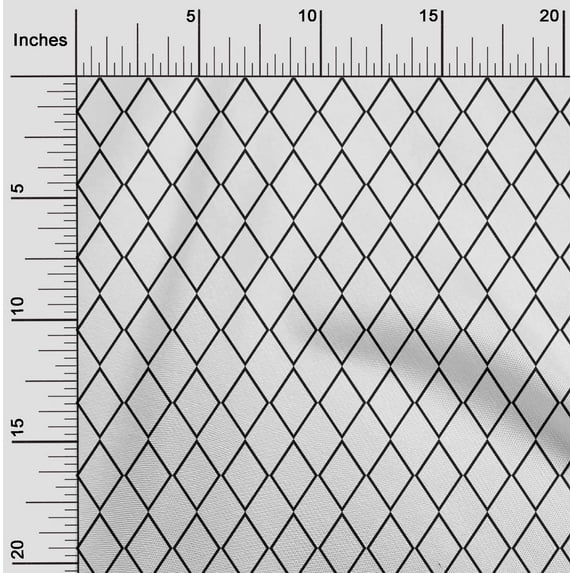oneOone Viscose Chiffon White Fabric Argyle Check Diy Clothing Quilting Fabric Print Fabric By Yard 42 Inch Wide