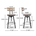 thumbnail image 3 of Reggie Adjustable Swivel Fir Wood and Iron Bar Stool, Anique Finish, 3 of 10