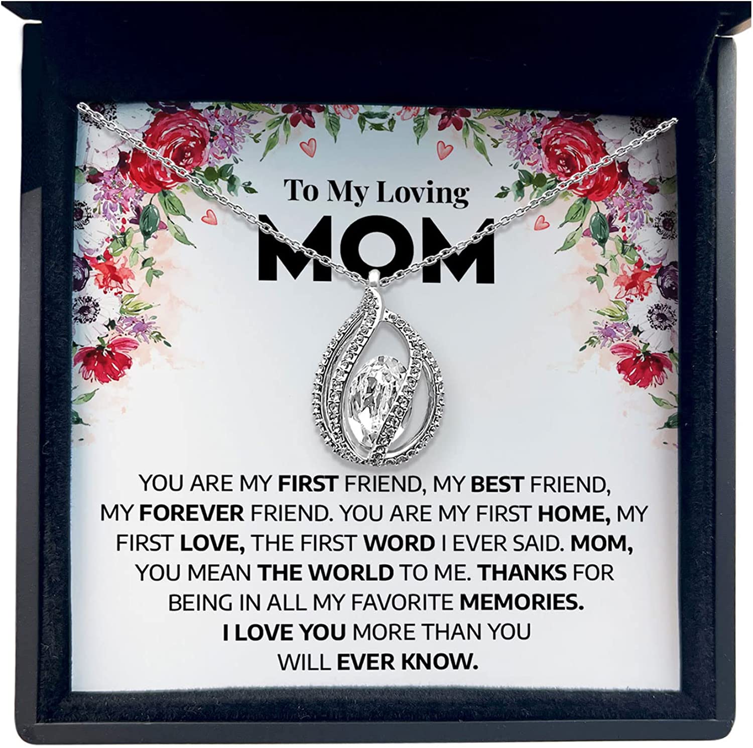 TRYNDI Best Mom Necklace for Women Gifts for Mom from Daughter, Son