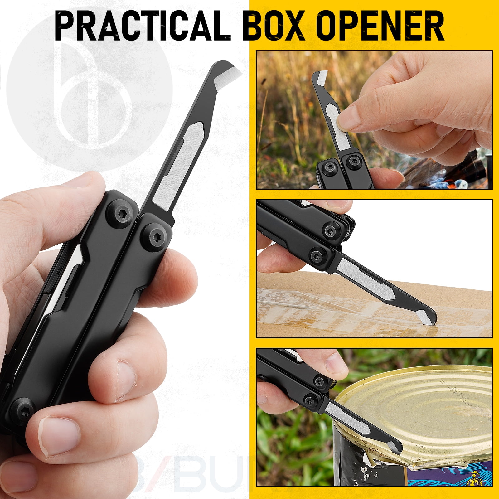 BIBURY Mini Multitool Pliers BI2051AB, Mini EDC Multi Tool with Pocket Clip for Outdoor Survival, Anniversary Birthday Gifts for Men and Women, Essential EDC Gear Tool