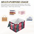 thumbnail image 6 of Yayeee Collapsible Storage Bin with Lid Fabric Closet Decorative Basket with Handles, Vibrant Green Tartan Pattern, 6 of 7