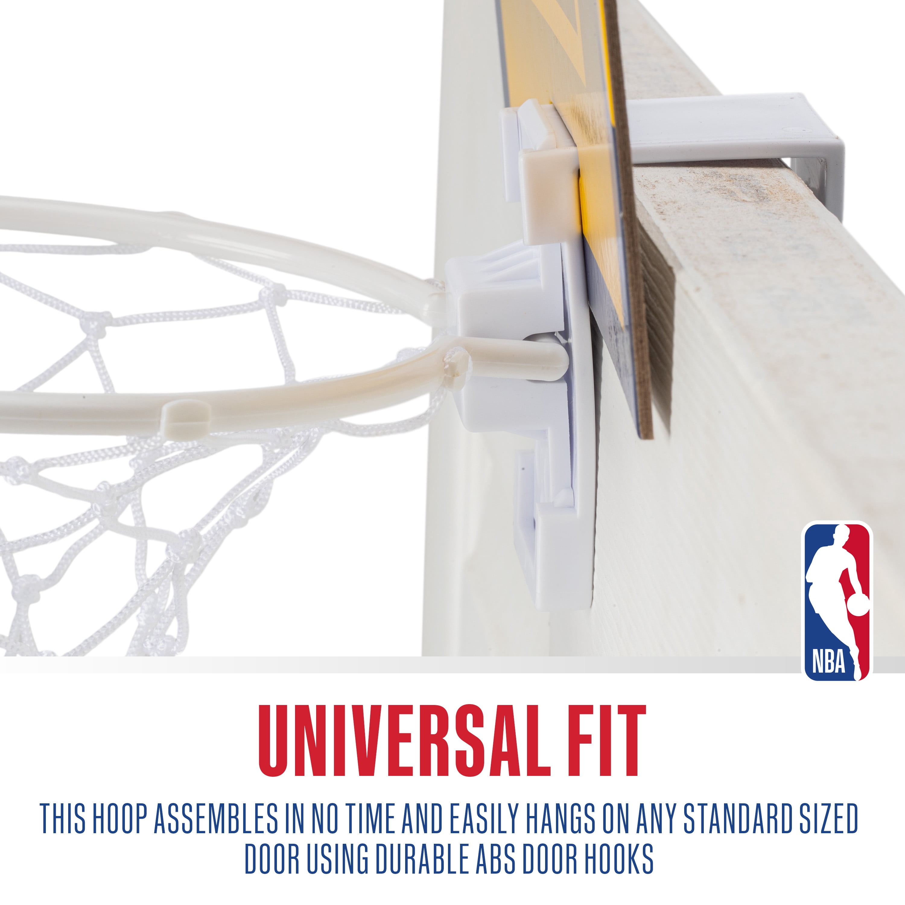 Franklin Sports NBA Indiana Pacers Mini Over the Door Basketball Hoop - Kids Indoor Mini Basketball Hoop with Basketball - NBA Fan Shop Mini Hoop for Bedroom + Office - Over the Door Mini Hoop Set