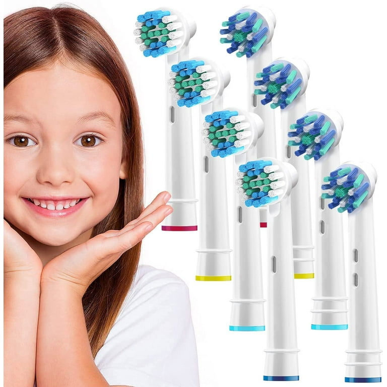 Generic Oral B Braun Compatible Replacement Brush Heads- Oralb Electric  Cross Action & Precision Clean Toothbrush Replacement Brushes. 8 Pack for  Kids & Adults 