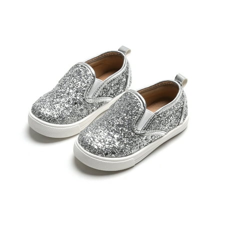 

ESTINE Toddler Girl Glitter Dress Shoes Female Slip-on Casual Sneaker 08M