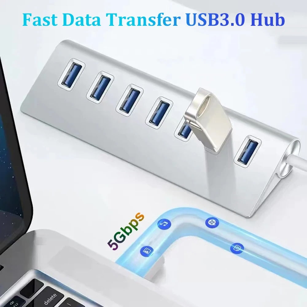5Gbps High Speed USB 3.0 HUB Port USB OTG Aluminum Splitter Docking Station Expander (2) ,Safe and Reliable