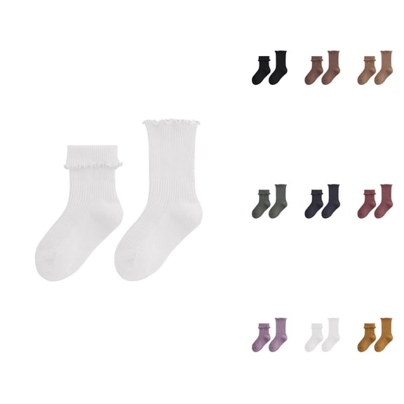 Winter & Autumn Mid-Calf Socks, 5-Pair Set, Solid Color Casual Comfortable Socks for Leggings and Low Cut Boots