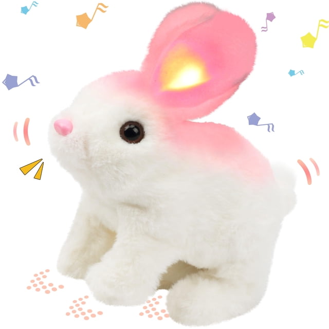 Juguete de conejito de peluche Hopearl Hopping Rabbit con orejas LED para niños