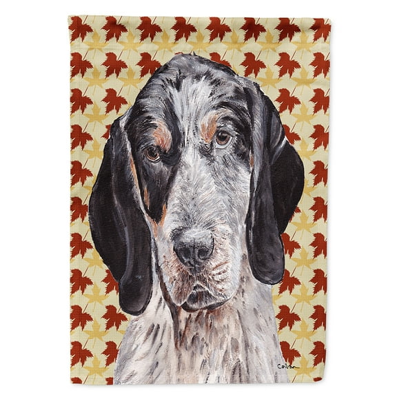 Blue Tick Coonhound Fall Leaves Garden Flag
