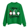 thumbnail image 5 of WTOBBY Women's Casual Fashion Round Neck Long Sleeve Christmas Printed Sweatshirt, Sporty Comfort for Holiday Season and Everyday Active Wear,Green M, 5 of 5