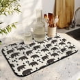 thumbnail image 3 of 2pcs Abstract Bear Coffee Bar Mat, Floral Design Watercolor Print Absorbent Pad, 4-Layer Durable Countertop Protector, 3 of 5