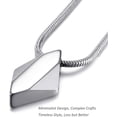 thumbnail image 4 of Men's Tungsten Carbide Pendant Necklace Geometric Tungsten Pendant with 22 Inches Stainless Steel Snake Chain, 4 of 5