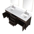 thumbnail image 4 of Laurel 72 in W Brown Oak Double Vanity, Carrara Marble Top, Faucet Set, & 34 in Mirrors, 4 of 9