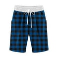 thumbnail image 4 of yillto Womens Plaid Shorts Elastic Waist Drawstring Pockets Summer Shorts Knee Length Lounge Shorts Outfits, 4 of 4