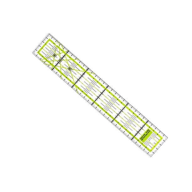 Kearding Regla acolchada de acrílico, reglas de corte longitudinal de alta precisión transparente, plantilla de corte de tela para dibujo de costura DIY Suministros de escritura y corrección