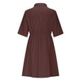 thumbnail image 6 of Weiqiqre Casual Dresses for Women Zip Up Cap Sleeve V Neck Casual Flowy Midi Dresses with Pockets, 6 of 6