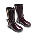 thumbnail image 2 of Dream Pairs Girls Mid Calf Boots Side Zipper Riding Shoes (Toddler/Little Kid) SDBO224K RED WINE/PAT Size 12, 2 of 5