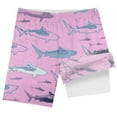 thumbnail image 4 of Hienoo Teen Boys Shark Print Quick Drying Swim Trunks with Compression Liner, 4 of 4