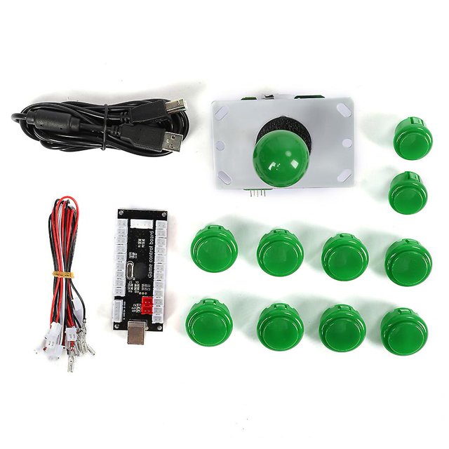 Kit Unique Cassette Bouton 30/24 5P Rocker Noir USB Core Board Arcade Kit Vert