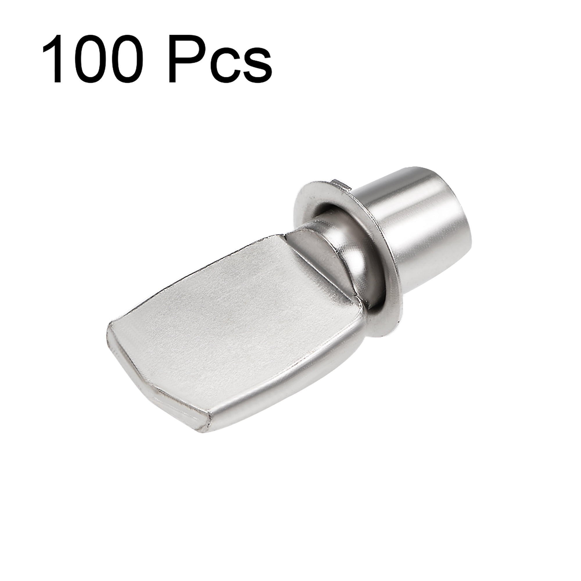 Unique Bargains Shelf Bracket Pegs 7x25mm Nickel Plated Flat Spoon Shape Shelf Holder Support Pins with Mounting Nuts 100Pcs