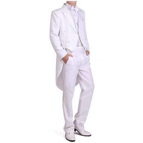 StarDY Men's Tuxedo Costume Classic Slim Fit Tuxedo Suit Chorus Musician Cosplay Adult Magician Tailcoat Magic